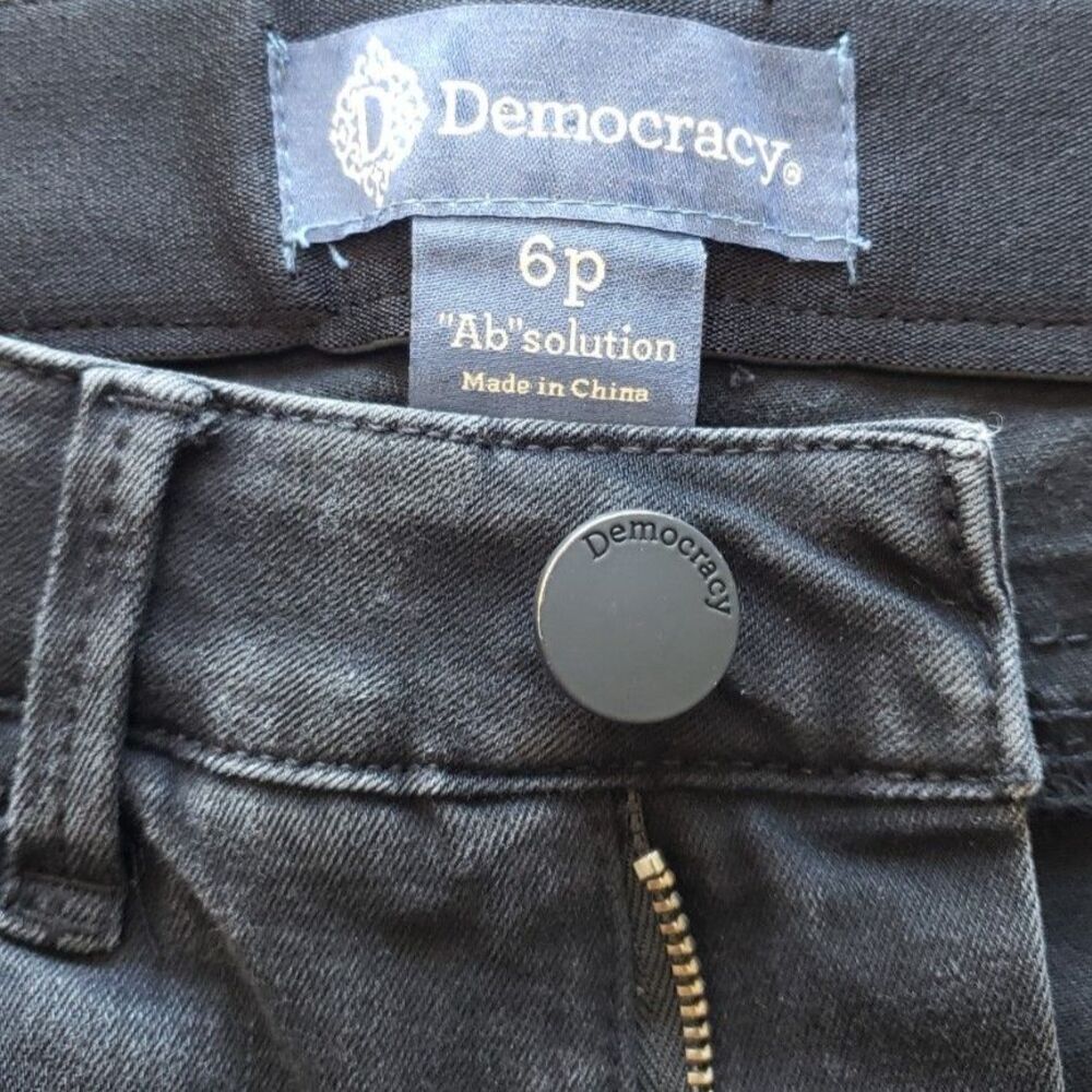Democracy - "Ab" Solution Jeans - Kick Flare / Ankle - Black - Petite Size 6p - Picture 7 of 8